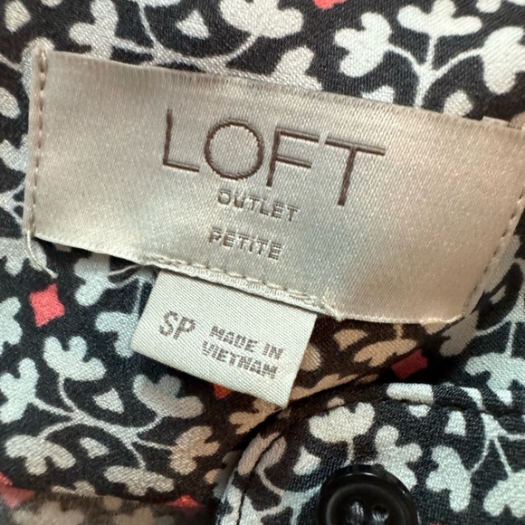 Loft Pink and Gray Tie Waist Dress Size SP - Picture 7 of 8